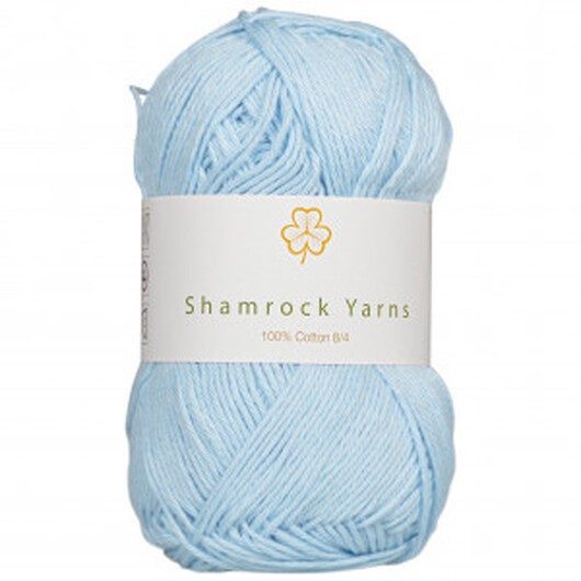 Shamrock Yarns 100% Bomull Garn 27 Ljusblå