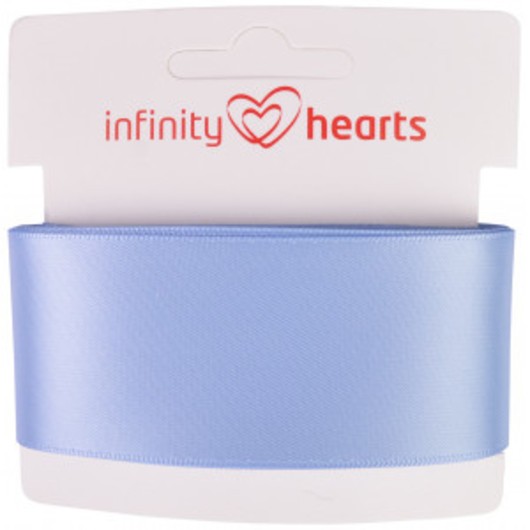 Infinity Hearts Satinband Dubbelsidig 38mm 333 Ljusblå - 5m