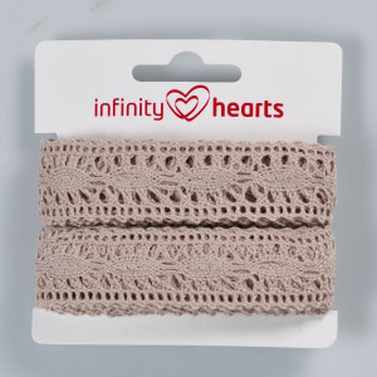 Infinity Hearts Spetsband Polyester 25mm 3 Sand - 5m