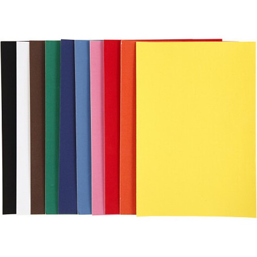 Velourpapper, A4, ark 210x297 mm, 140 g, mixade färger, 10 ark/ 1 förp.