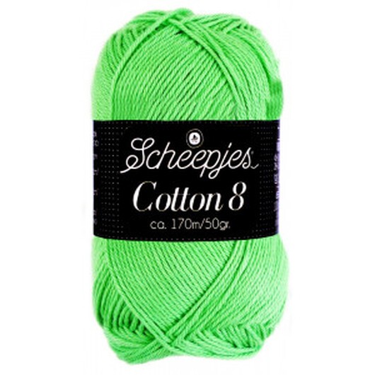 Scheepjes Cotton 8 Garn Unicolor 517 Grön