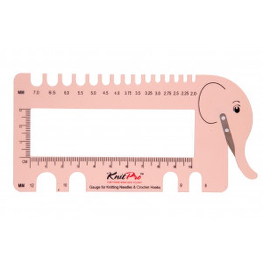 KnitPro Virknålsmätare och Stickmätare Elefant Rosa