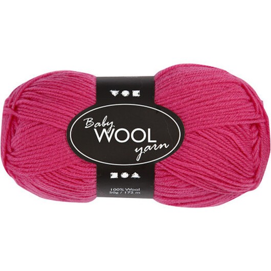Babygarn, L: 172 M, cerise, 50 g/ 1 nystan