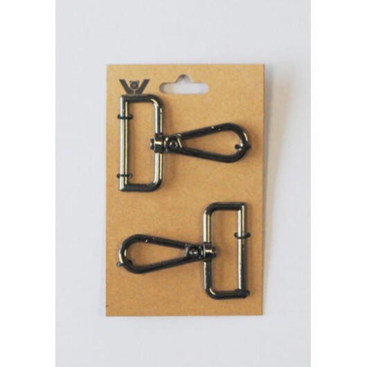 Karbinhake 38mm Gun Metal - 2 st