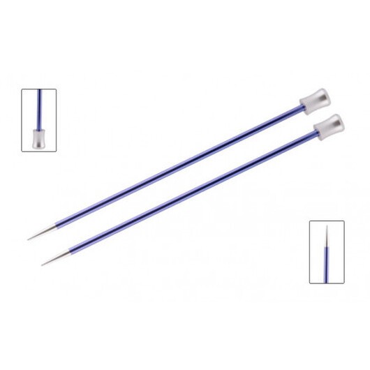 KnitPro Zing Stickor / Jumperstickor Aluminium 40cm 4,50mm / 15.7in US7 Iolite