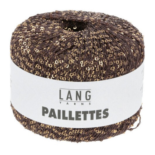 Lang Yarns Paillettes Garn 68 Brun/Guld