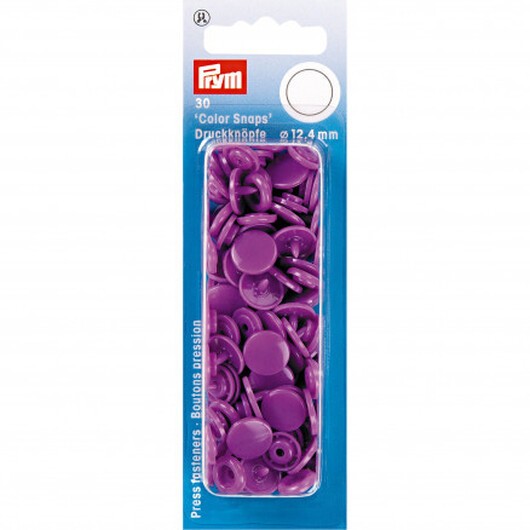 Prym Color Snaps Tryckknappar Plast Rund Lila 12,4mm - 30 st.