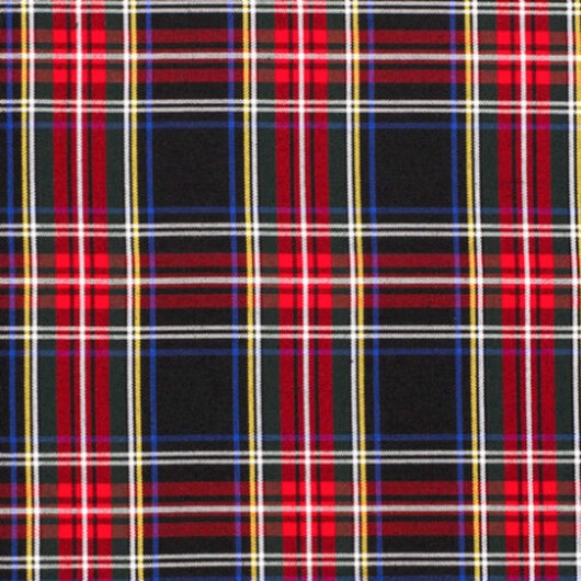 Gabardin / Skotskrutigt 150cm 015 Svart - 50cm