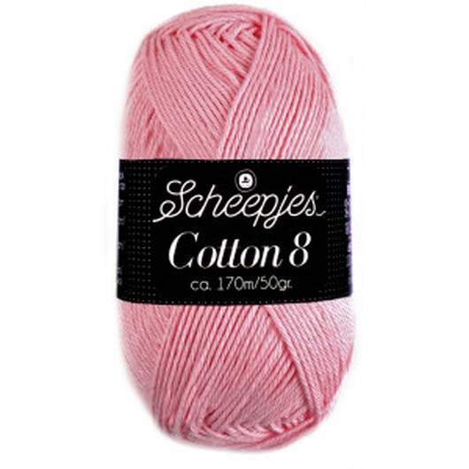 Scheepjes Cotton 8 Garn Unicolor 654 Ljus Rosa