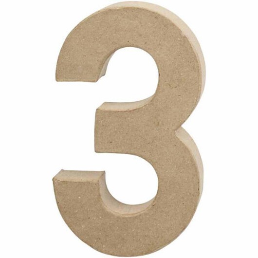 Siffror, 3, H: 20,2 cm, B: 11,8 cm, tjocklek 2,5 cm, 1 st.