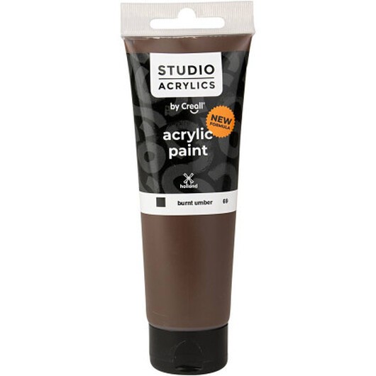 Creall Studio Akrylfärg, täckande, burnt umber (69), 120 ml/ 1 flaska
