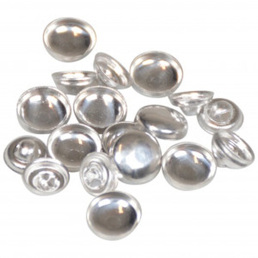 Infinity Hearts DIY Tygknappar/Ãverdragsknappar Runda Aluminium Silver 10 mm - 10 par