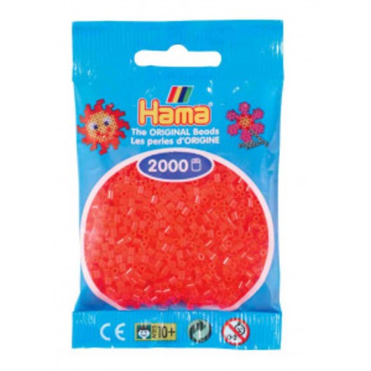 Hama Mini Pärlor 501-35 Neon Röd - 2000 st