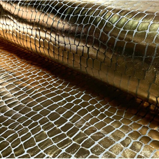 Polyester Jersey m/Folieprint 150cm 80 Guld - 50cm