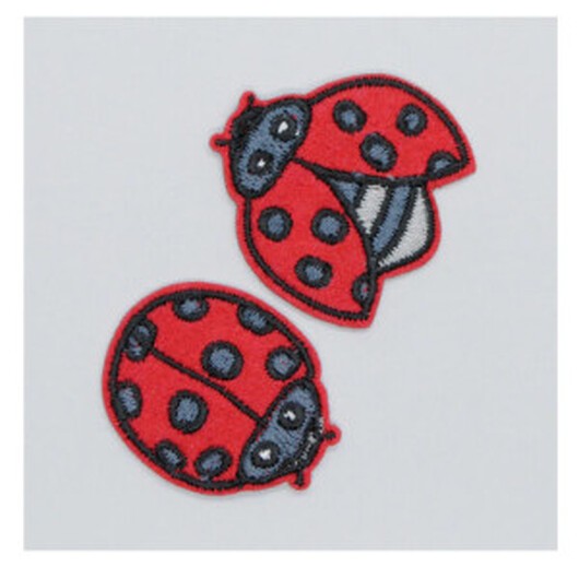 Strykmärke Nyckelpigor 3 x 2,5 cm - 2 st