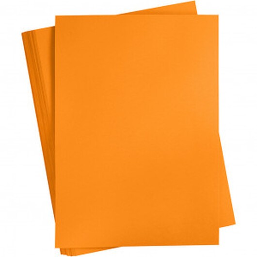 Kartong, orange, A2, 420x594 mm, 180 g, 100 ark/ 1 pk