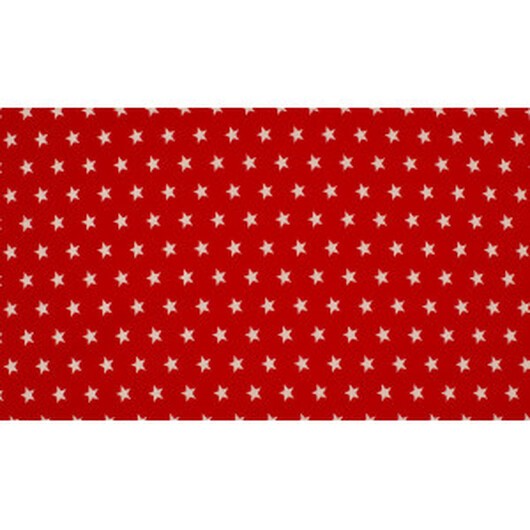 Minimals Bomullspoplin Tyg Print 115 Star Red 145cm - 50cm