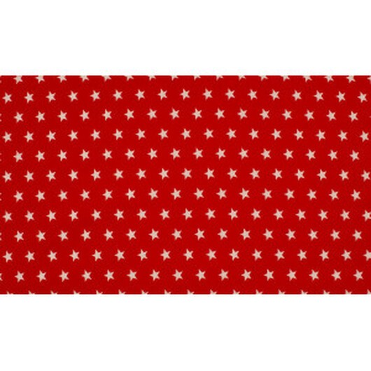 Minimals Bomullspoplin Tyg Print 115 Star Red 145cm - 50cm