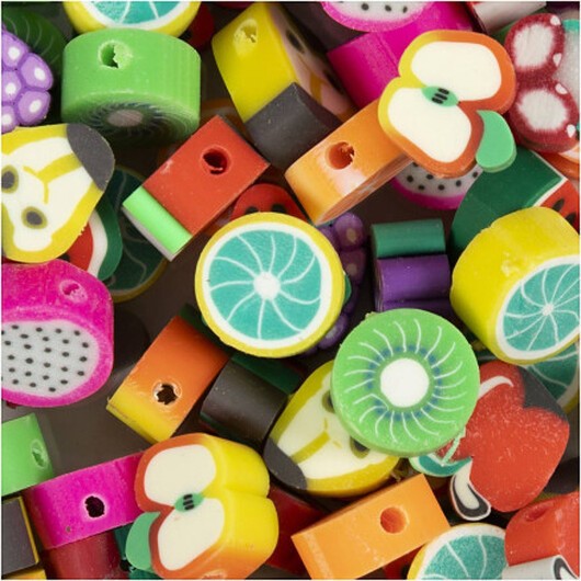 Figurpärlor, Frukt, Dia. 10 mm, Hålstl. 1,5 mm, 60 st./ 1 förp.