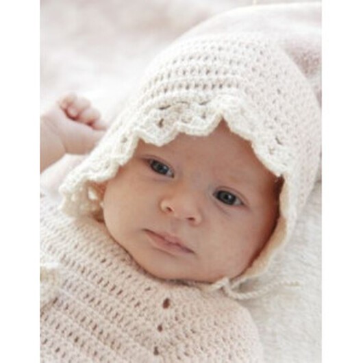 Camille by DROPS Design - Baby Hätta Virk-mönster strl. 0/1 mdr - 3/4  - 6/9 mdr