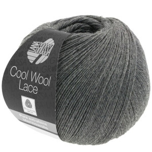 Lana Grossa Cool Wool Lace Garn 26 Mörkgrå