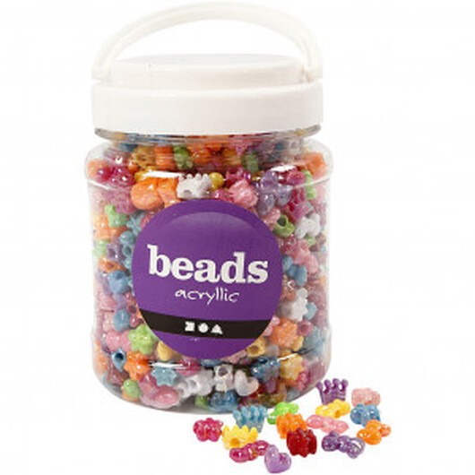 Figurmix, dia. 10 mm, hålstl. 3 mm, 700 ml, assorterade färger, 380 g, ca 1100 st