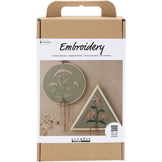 DIY Kit Broderi, Broderiramar , dusty grön, 1 förp.
