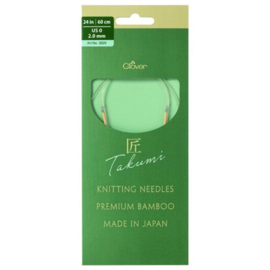 Clover Takumi Pro Bambu Rundstickor med kullager 60cm 2,0mm
