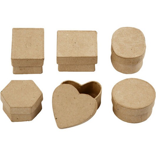 Miniaskar, H: 3 cm, Dia. 4-6 cm, 6 st./ 1 förp.