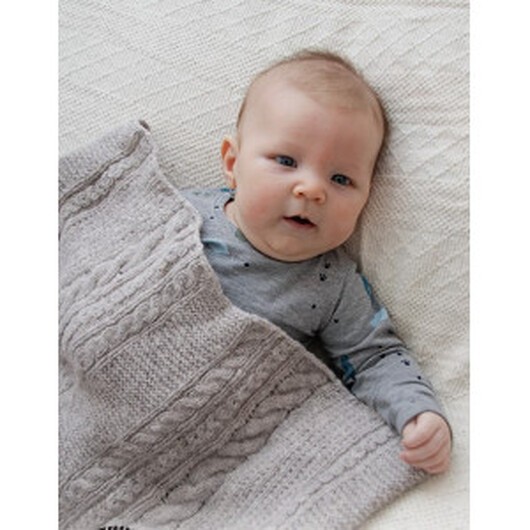 Cosy Twists by DROPS Design - Baby Filt Stickmönster 65-80 cm - 65x80cm