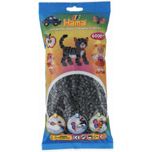 Hama Midi Pärlor 205-71 Mörkgrå - 6000 st.