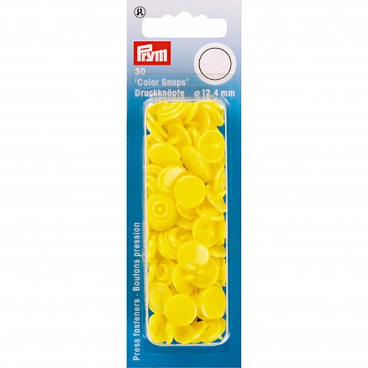 Prym Color Snaps Tryckknappar Plast Rund Klar Gul 12,4mm - 30 st.