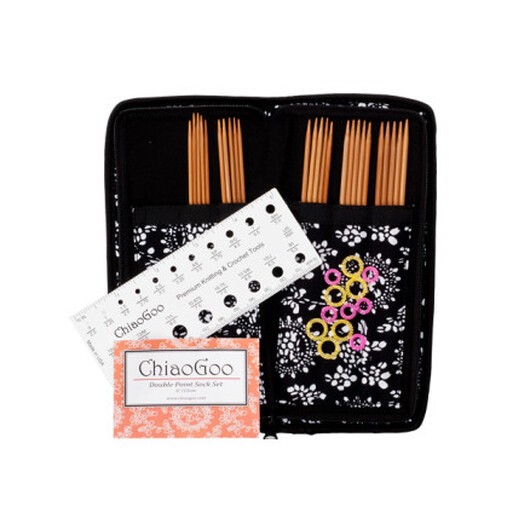 ChiaoGoo Bamboo Strumpstickeset 15 cm 2,25-3,25 mm 5 storlekar