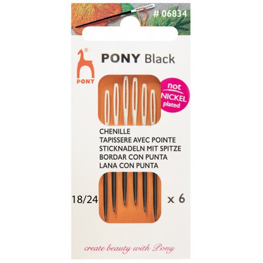 Pony Black Stramalj med spets strl 18/24 - 6 st