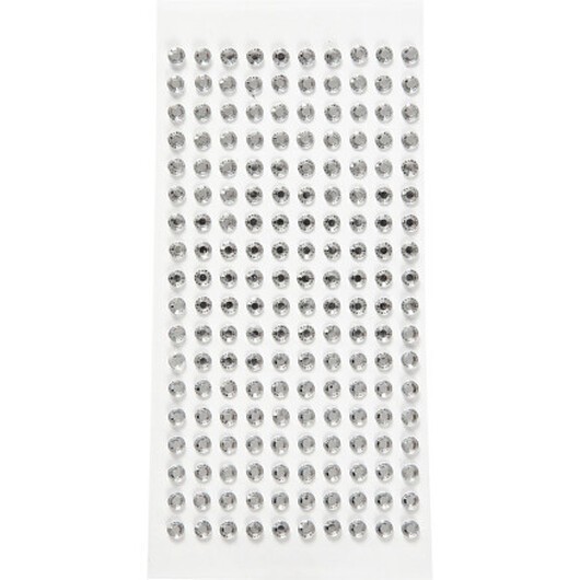 Strasssten, diam. 5 mm, silver, 144 st / 1 frp.