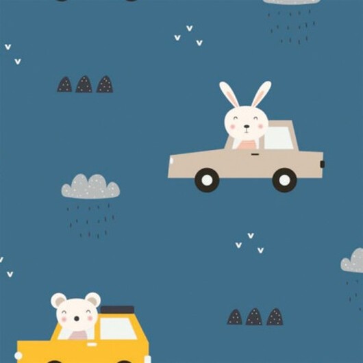 Bomullsjersey Print Tyg 150cm 004 Bilar - 50cm