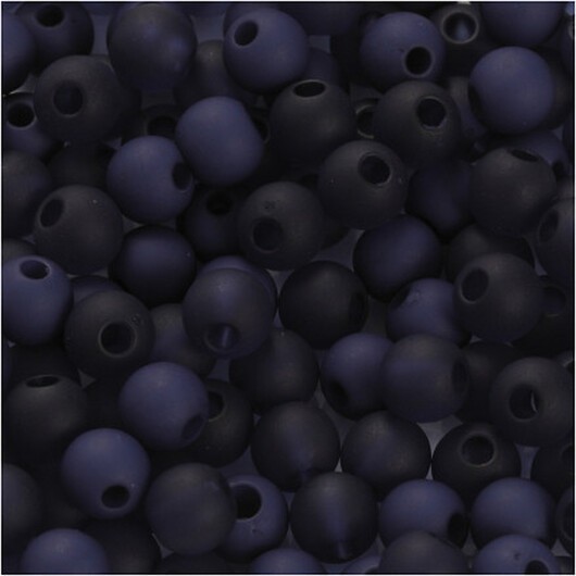 Plastpärlor, diam. 6 mm, hålstorlek 2 mm, Blå, 40g/ 1 frp.