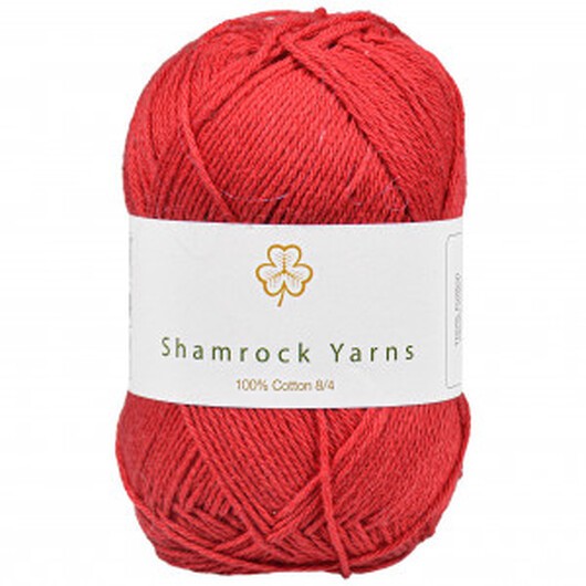 Shamrock Yarns 100% Bomull Garn 21 Mörk Julröd