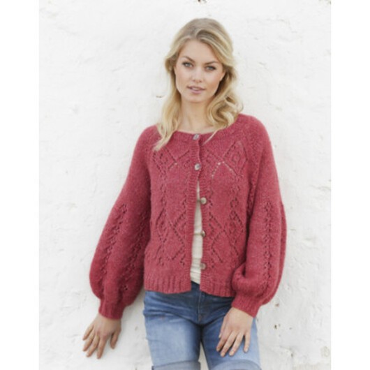 Berry Diamond Cardigan by DROPS Design - Jacka stickmönster str. S - XXXL