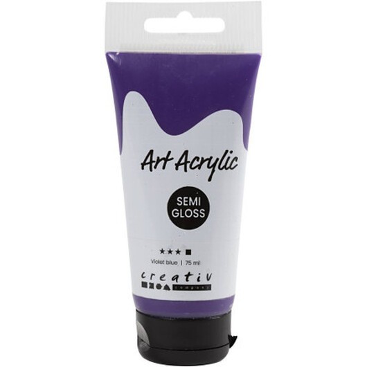 Akrylfärg, halvblank, täckande, violet blue, 75 ml/ 1 flaska