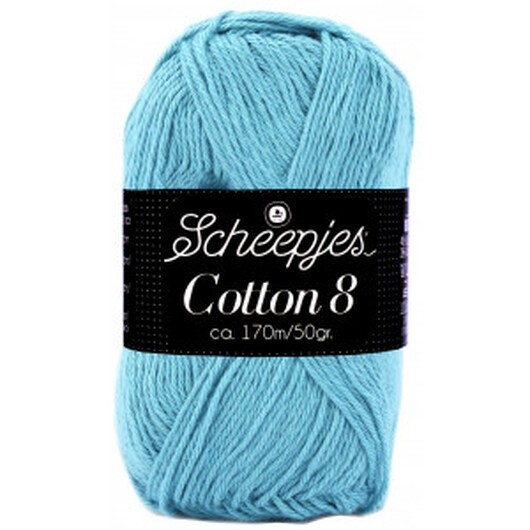 Scheepjes Cotton 8 Garn Unicolor 725 Dov Blå