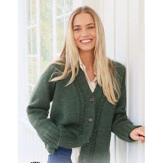 Conversation Starter by DROPS Design - Cardigan Stickmönster str. S - XXXL