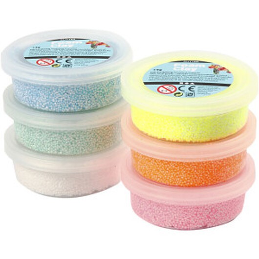 Foam ClayÂ® , glitter, pastellfärger, 6x14 g/ 1 förp.