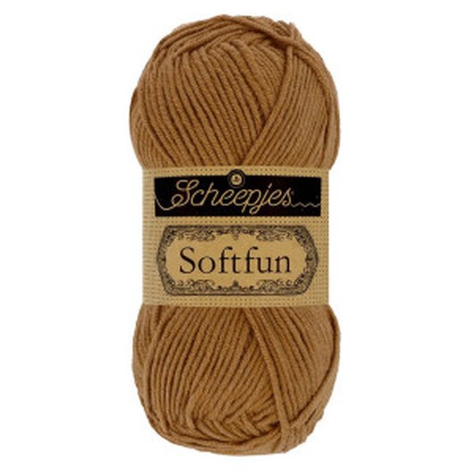 Scheepjes Softfun Garn Unicolor 2633 Gul Brun