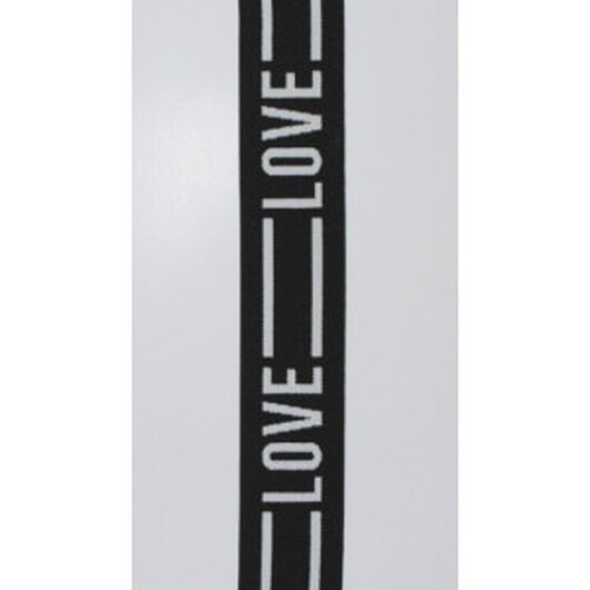 Resår / Resårband 38mm Love Svart/Vit - 50 cm