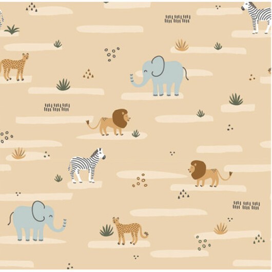 Bomullsjersey Print Tyg 150 cm 052 Djur - 50 cm