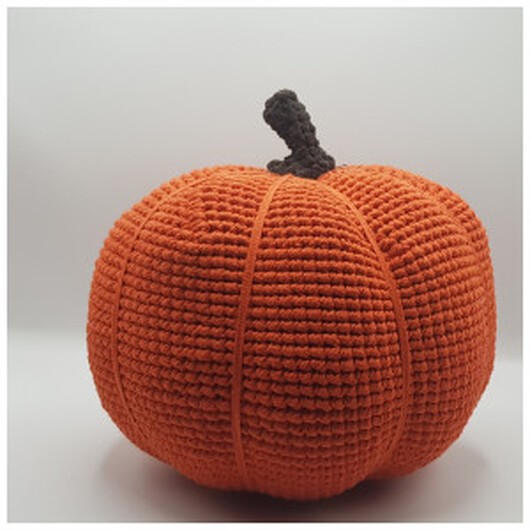 Halloweenpumpa av Rito Krea - Pumpa virkmönster - Lille: ca. 87 cm i omkreds og 20 cm højt, 27 cm inkl. Stilken