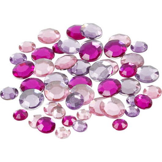 Rhinestones, Runda, stl. 6+9+12 mm, lila, 360 st./ 1 förp.