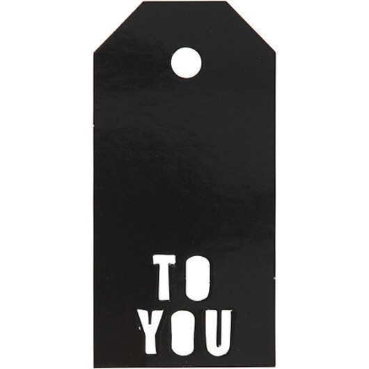 Manillamärken, TO YOU, stl. 5x10 cm, 300 g, svart, 15 st./ 1 förp.