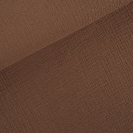 Crepe-tyg i bomull 135cm 025 Medium Brown - 50cm